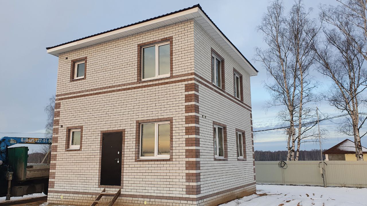 Дом из газосиликатного блока и силикатного кирпича 120 м2