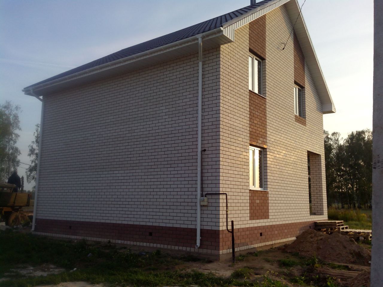Дом 120м² из газосиликатного блока, силикатного кирпича